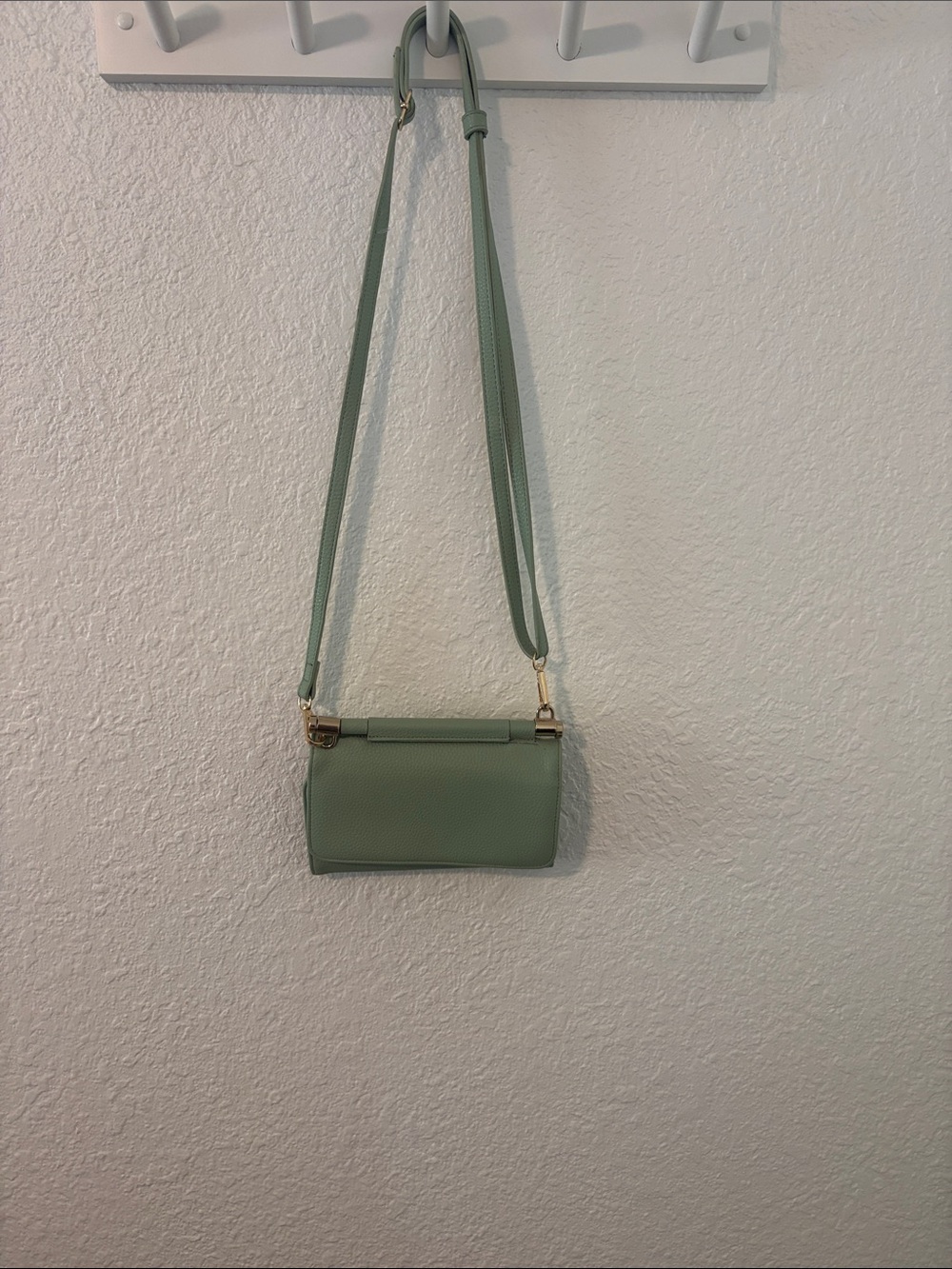 Justice Sage Green Crossbody Bag with Gold Hardware